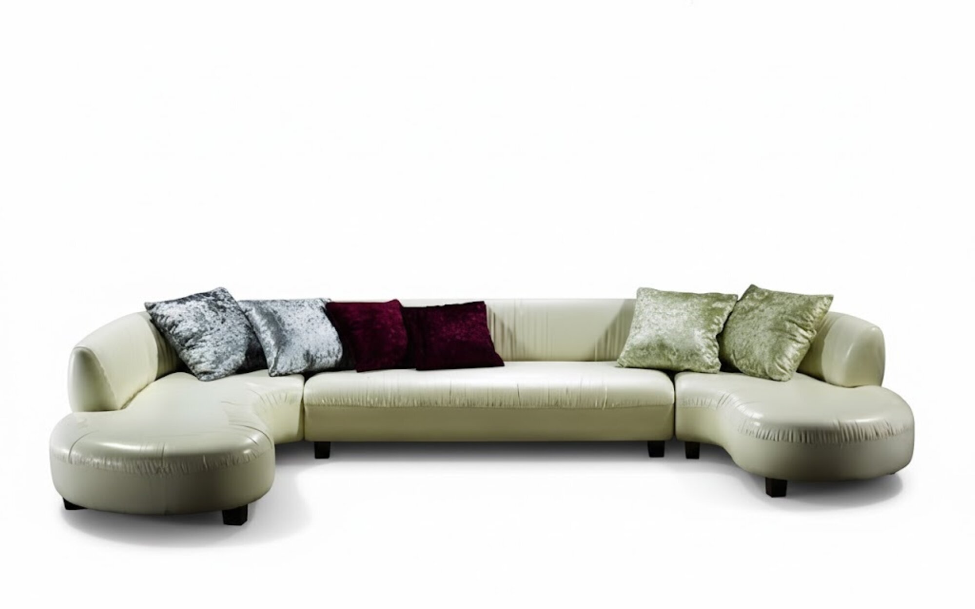 Chesterfield Ecksofa U-Form Luxus Couch Ledersofa Sofas WeiÃ Modern Sofort