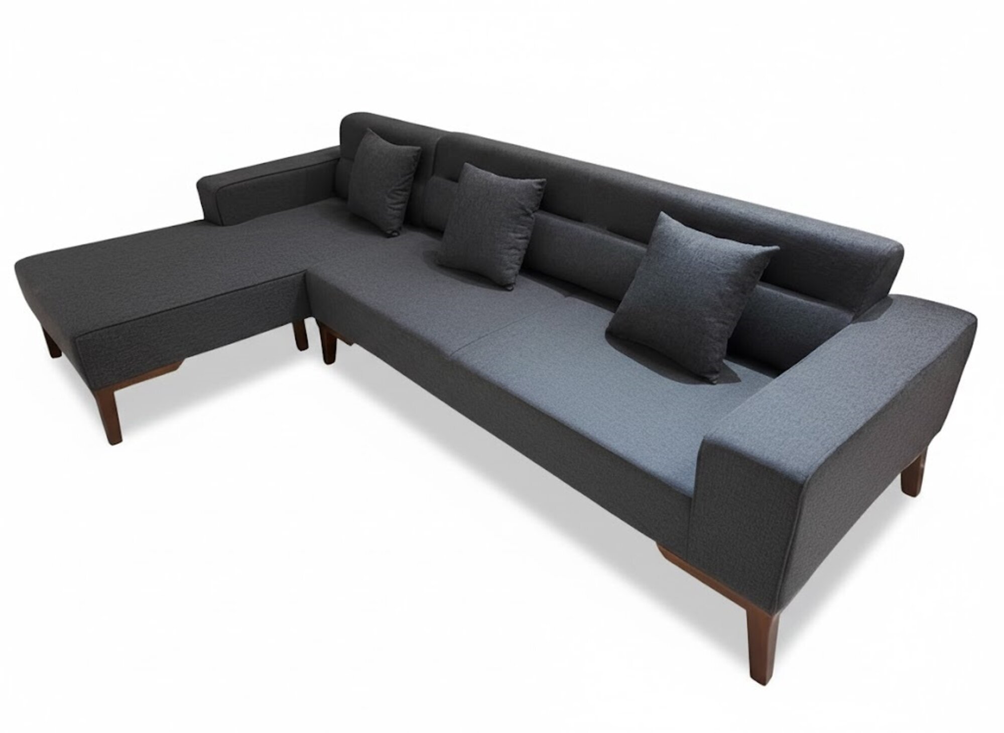 Luxus Graues L-Form Sofa Moderne Eckcouch Sitzecke Textil MÃ¶bel Sofort