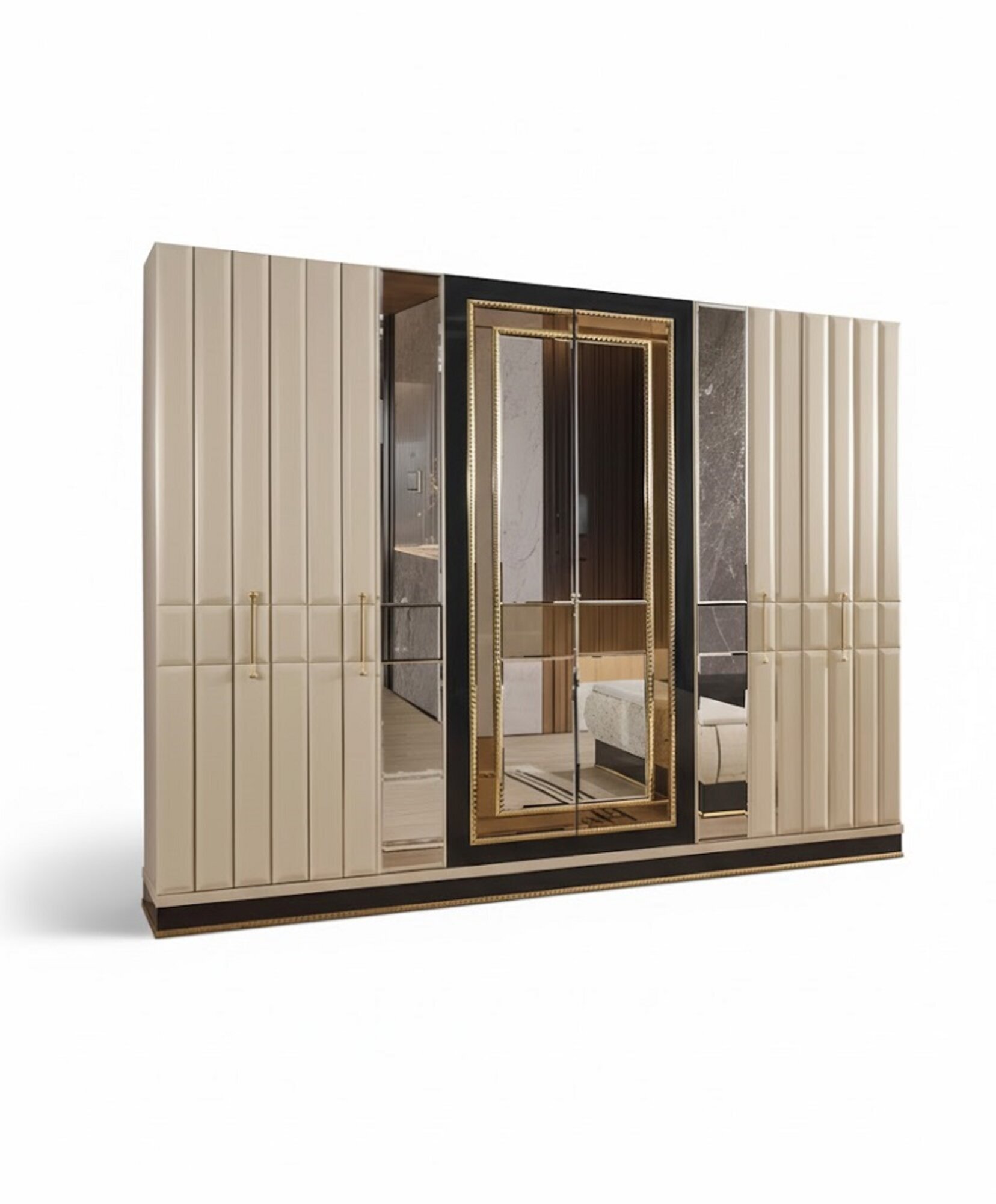 Luxus Kleiderschrank mit Spiegel â Schlafzimmer MÃ¶bel Sofort