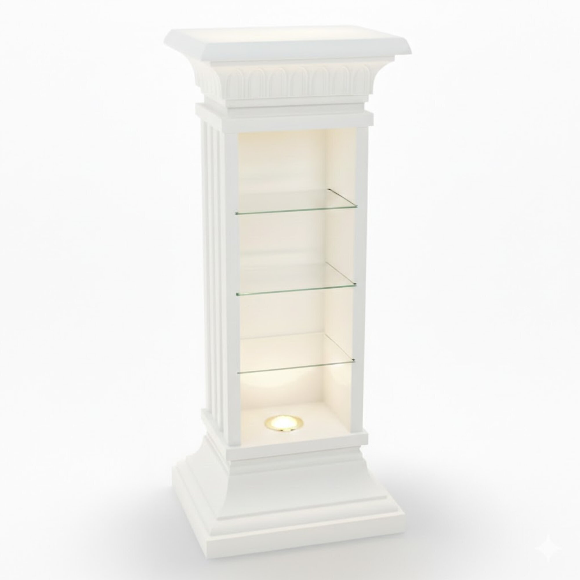 Design Vitrine Regal Glas SÃ¤ule Vitrinen Regale CD Schrank Lampe 6894 Sofort