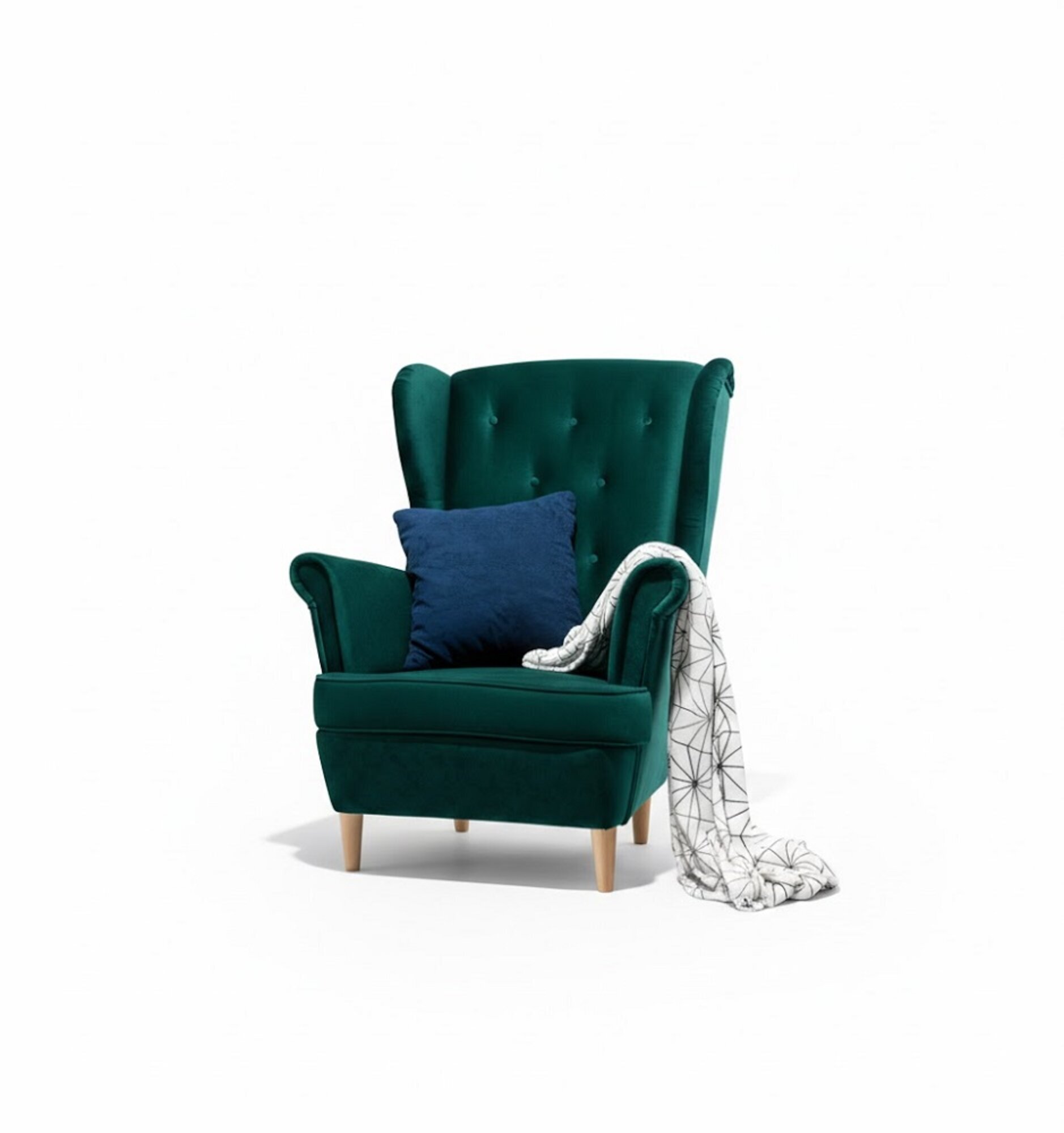 Lounge Ohren Sessel Club Designer MÃ¶bel Fernseh Sofa Stuhl Samt Polster Sofort