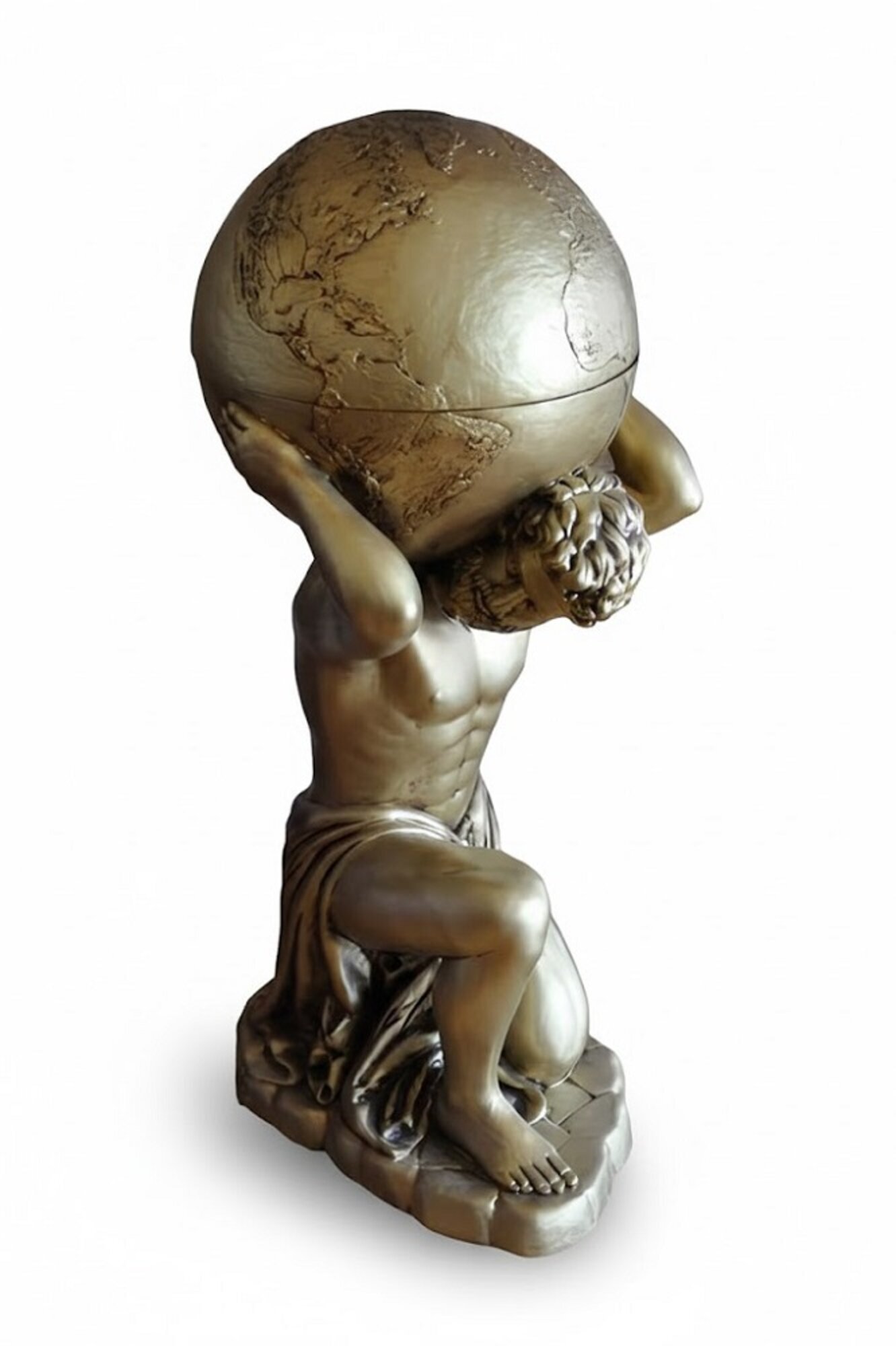 Antik Stil Klassischer Globus Atlas Minibar Bar Wein Regal Statue Sofort