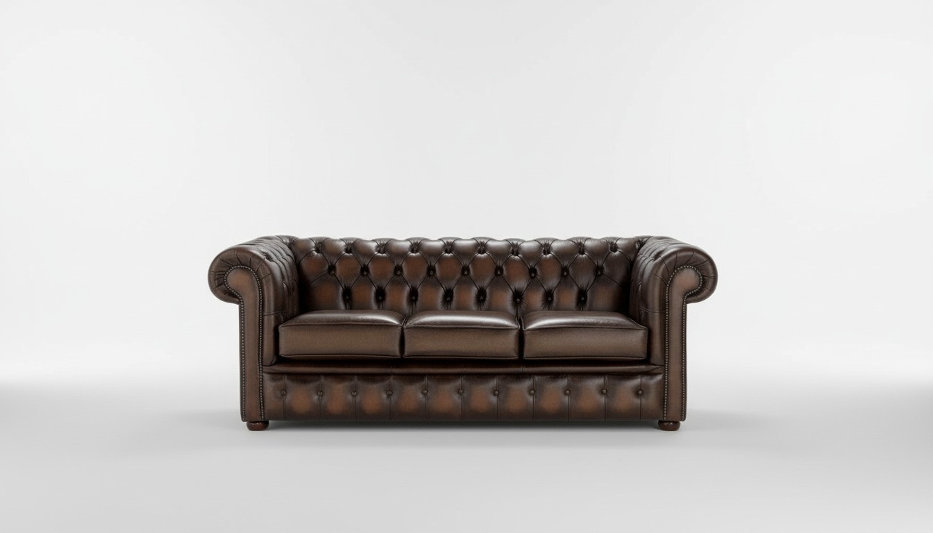3 Sitzer Couch Polster Chesterfield Sofa Couchen Sitz Garnitur Neu Antik Braun