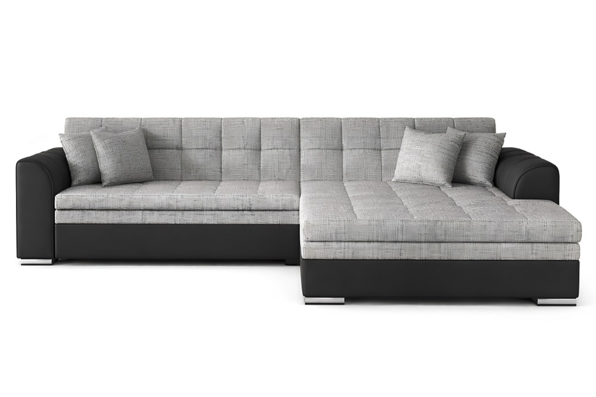 Wohnzimmer Ecksofa sofa Couch Textil Polster MÃ¶bel Grau Sofas Sofort