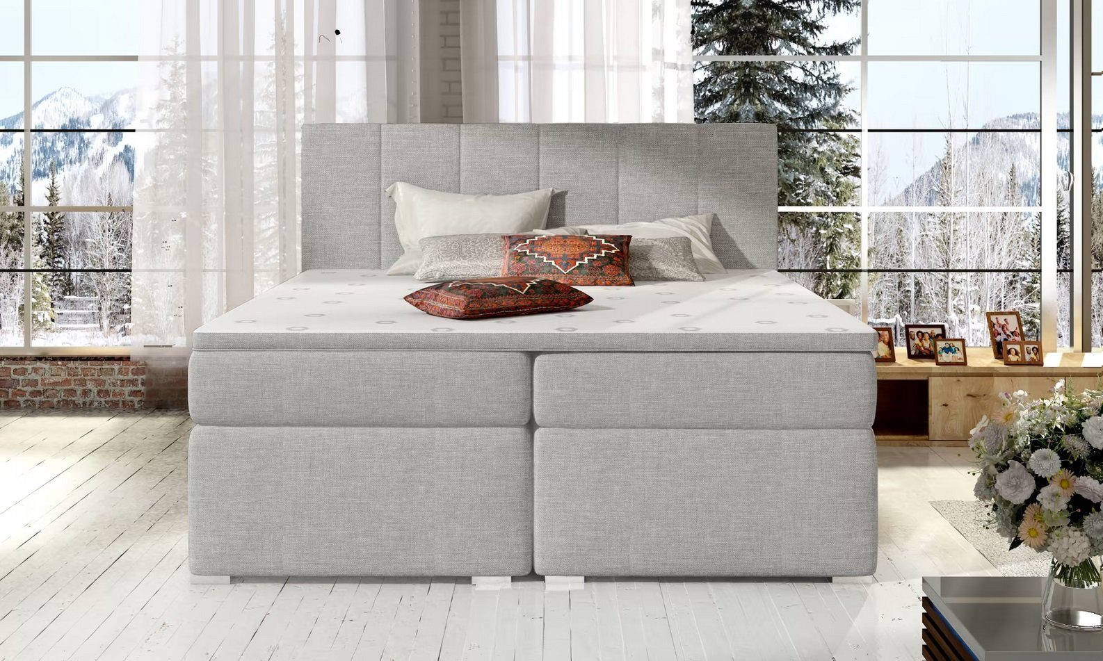 Betten Grau Luxus Hotel 180x200cm Bett Polster Design MÃ¶bel Doppel Hotel Neu Sofort