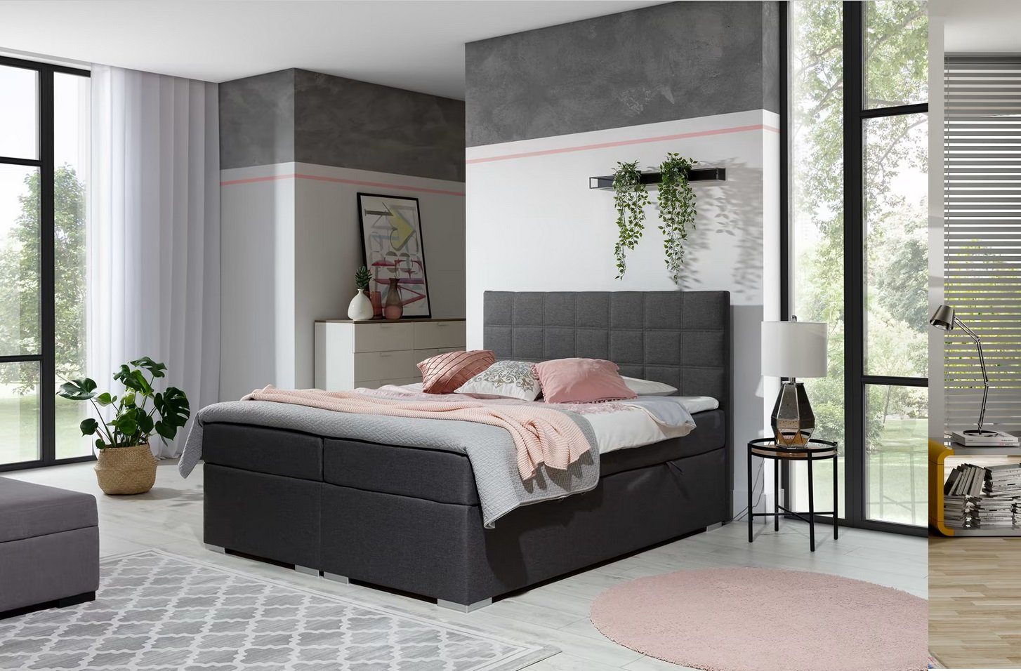 Doppelbett mit Federkernmatratze Designer Bett Schlafzimmer Design MÃ¶bel Modern Luxus Betten Sofort