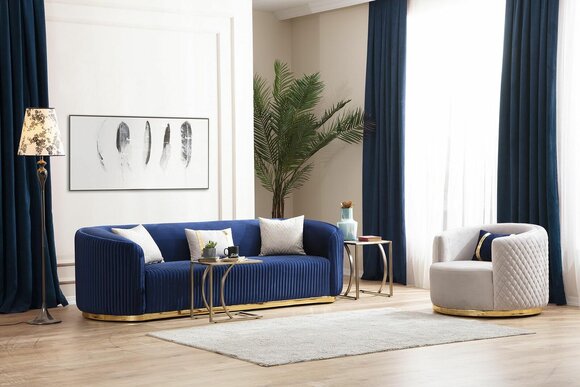 Moderne Sofagarnitur Dreisitzer Sessel EdelstahlmÃ¶bel Luxus Set Design