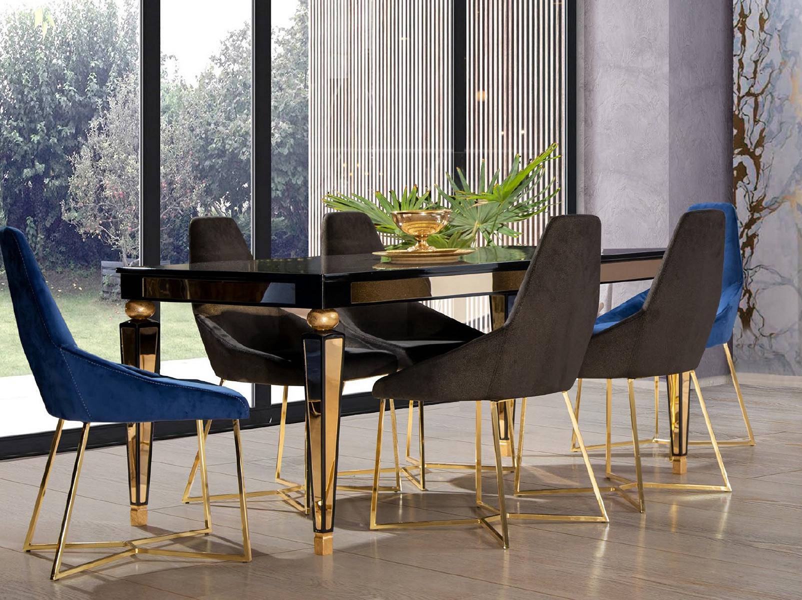 Stilvolle Esszimmer MÃ¶bel Luxus Holzgruppe Esstisch 6x StÃ¼hle 7tlg Set