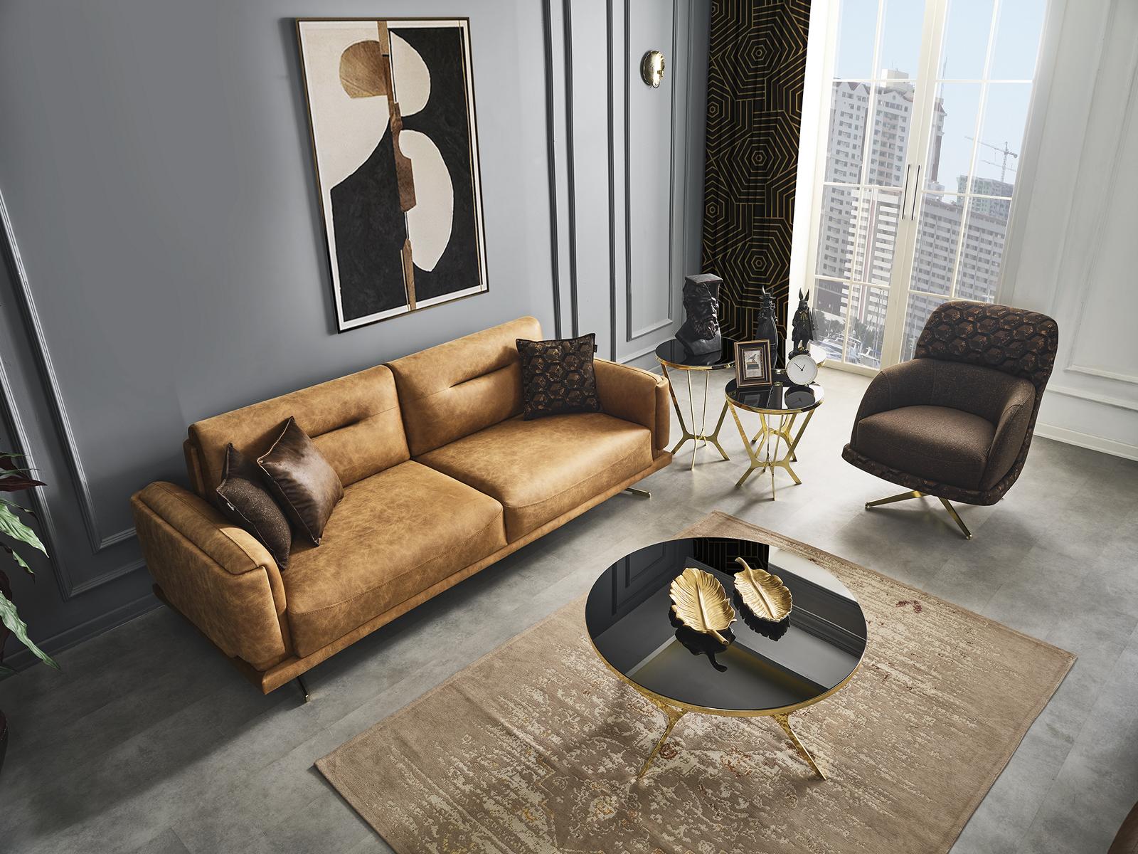 Sofagarnitur Sofa 31 Sitzer Sessel MÃ¶bel Luxus Design Neu braun