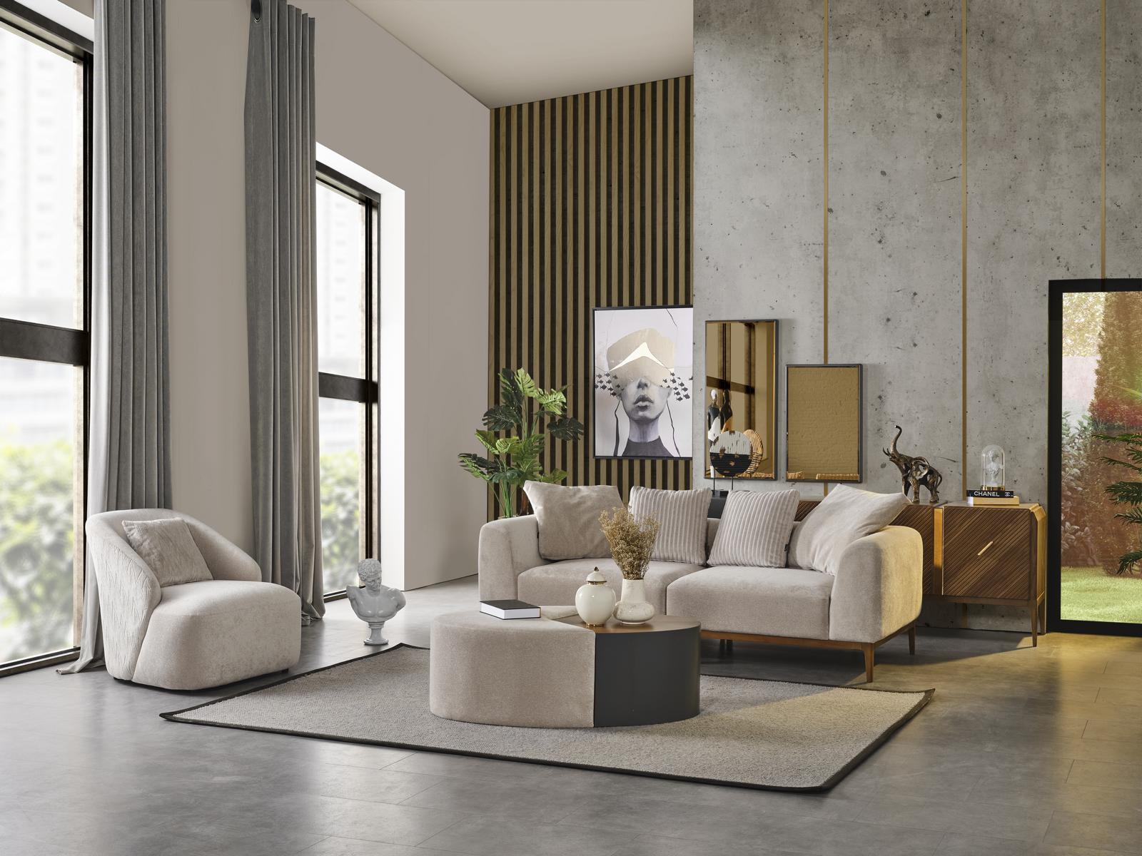 Set Sofagarnitur 31 Sitzer Couchtisch Luxus Garnitur Stoff 3tlg neu
