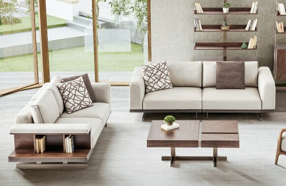 Luxus Sofagarnitur Sofa Couch Polster MÃ¶bel Set Sofas 3+2 Sitzer Stoff