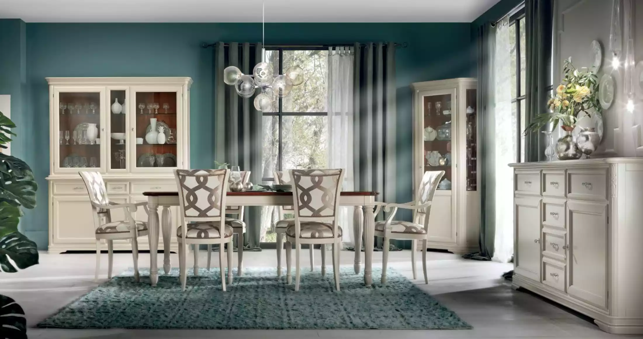 Esszimmer Esstisch 6x StÃ¼hle Garnitur Sideboard Gruppe 10tlg. Komplett