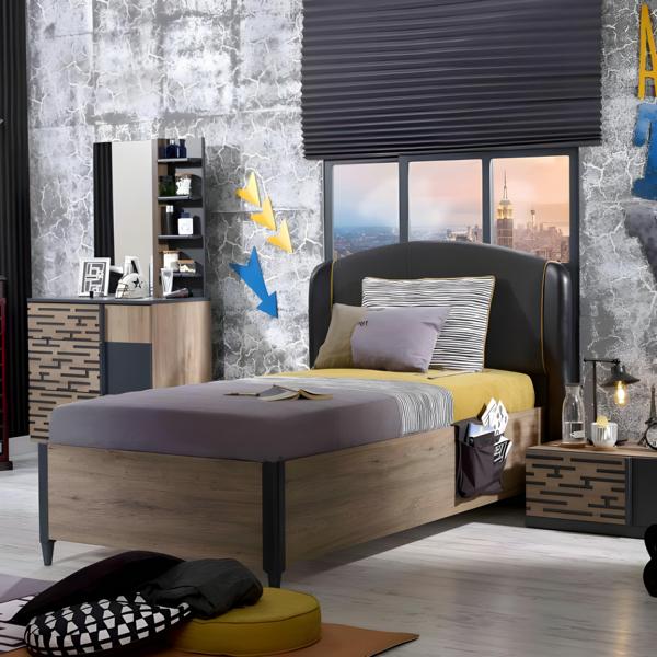 Elegantes Holzbett in Braun fÃ¼r modernes Schlafzimmer