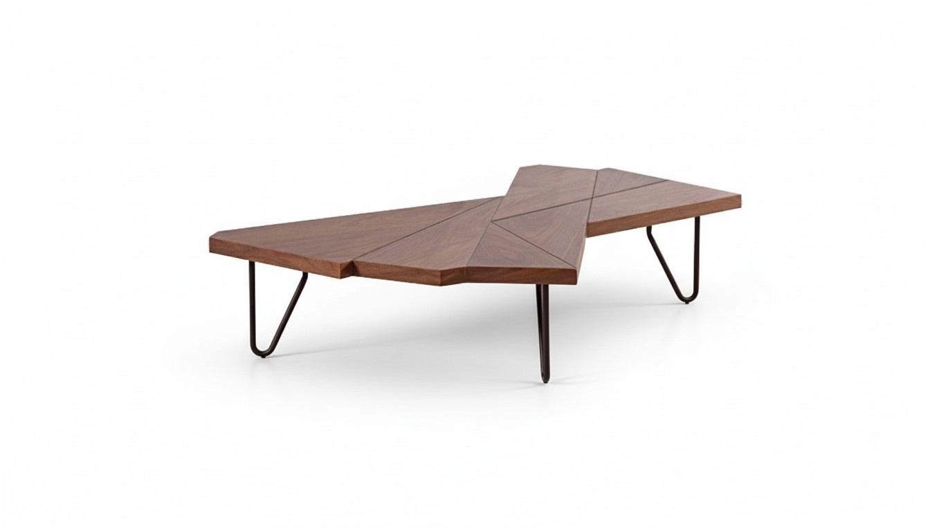 Abstrakter Wohnzimmer Couchtisch Beistelltisch Holz Design Tische Sofa