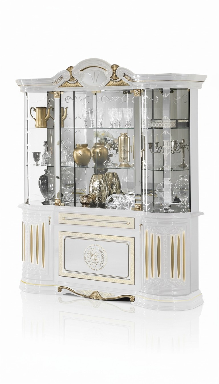 Anrichte Luxus Schaufenster Vitrine Glas Schrank Modern Stil Italienische