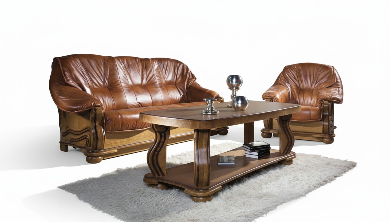 Antik Stil Ledersofa Couch Sofagarnitur 3+2+1 Sitzer Italienisches Leder Polster