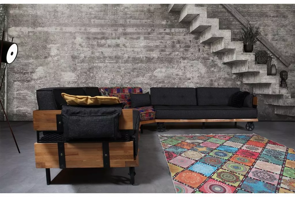 Loft MÃ¶bel Stoffsofa Eckcouch Polster Eckgarnitur Couchgarnitur Textil