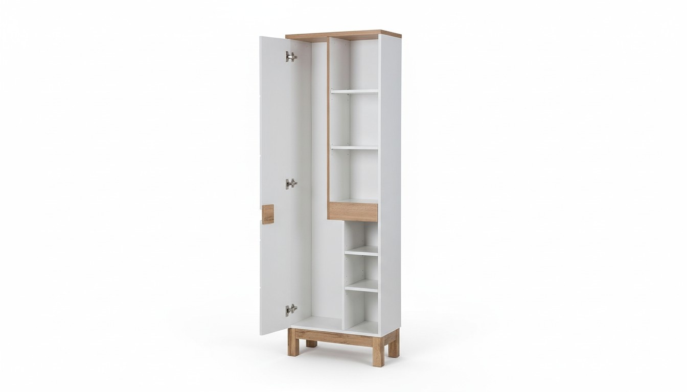 Badschrank Hochschrank Schrank Aufbewahrung Dekorative Badezimmer WeiÃ Bad