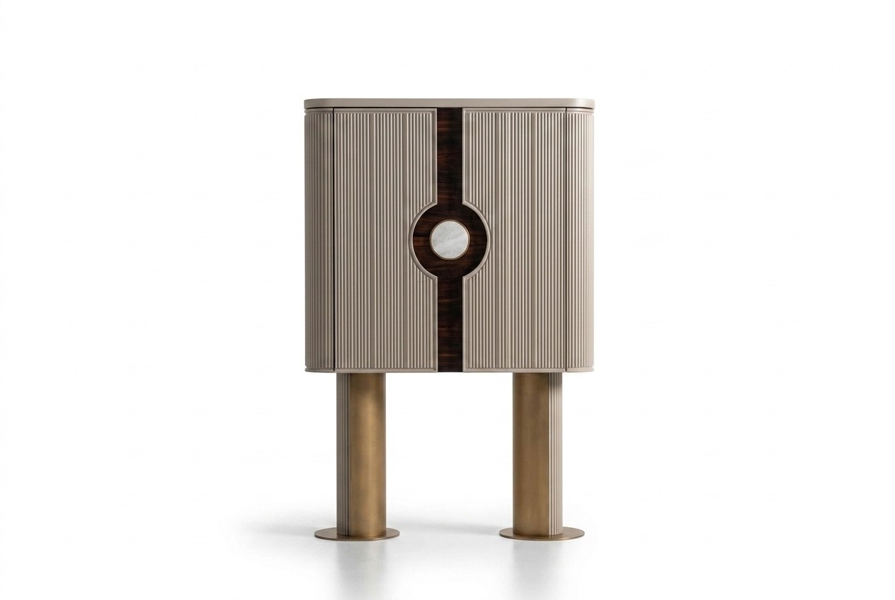 Barschrank GetrÃ¤nke Schrank Holz Beige Holzschrank Design Flaschen Bar