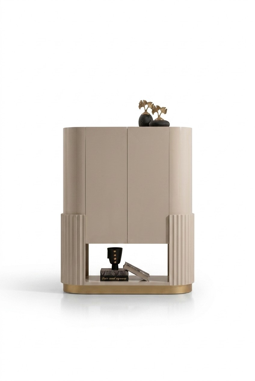 Barschrank Schrank Holzschrank Holz Bar Beige GetrÃ¤nke Wohnzimmer