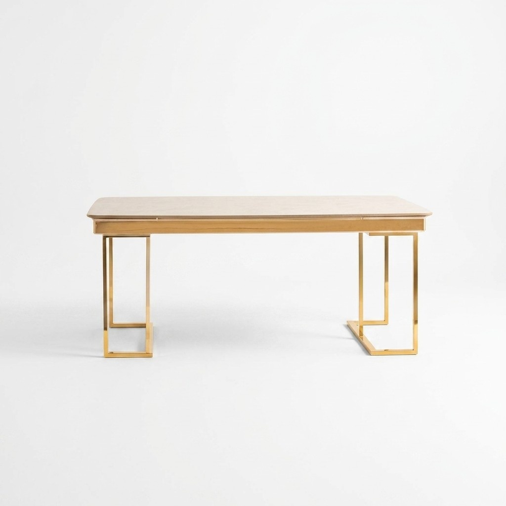 Beige-Goldener Esszimmertisch Designer KÃ¼chenmÃ¶bel Stilvolle Einrichtung