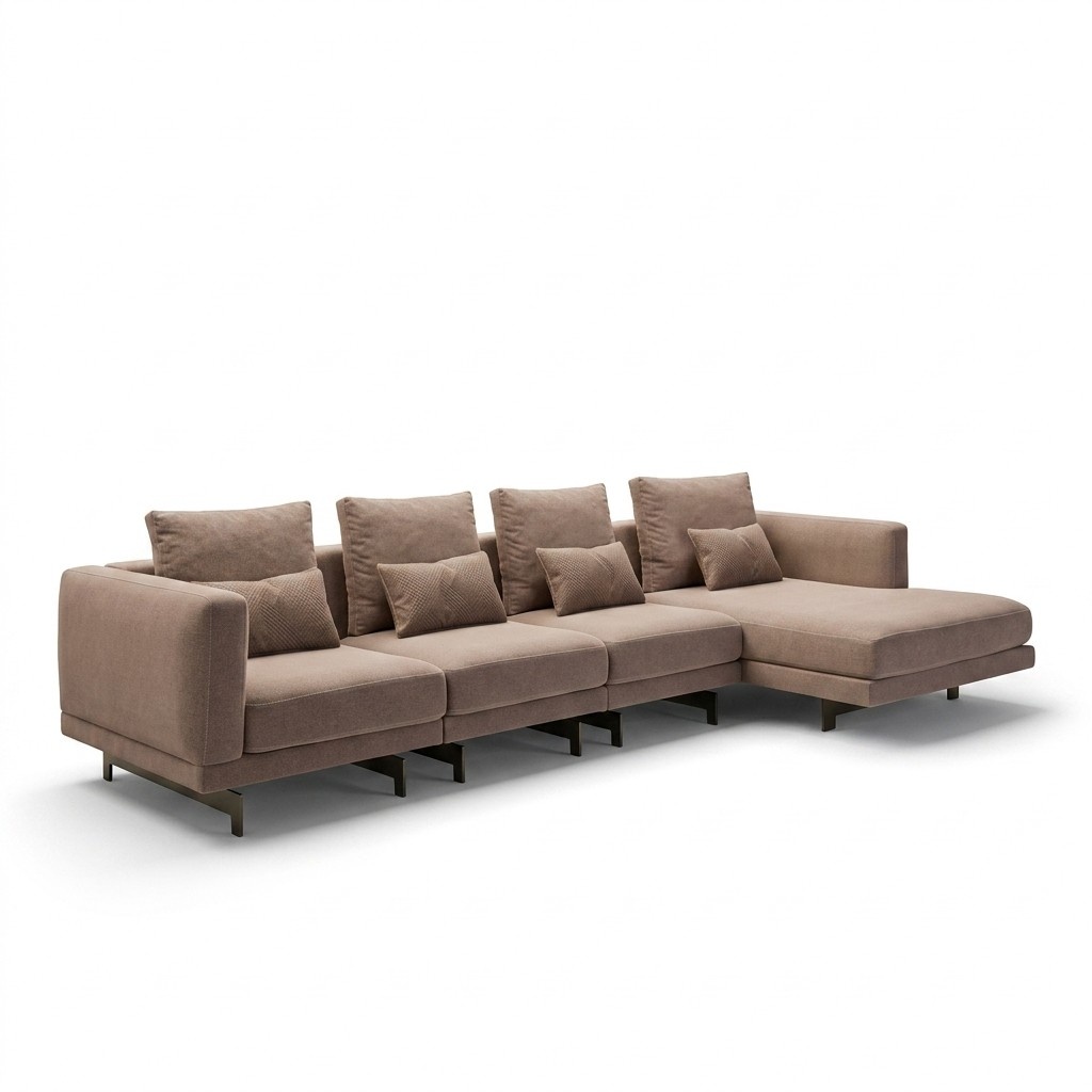 Beige PolstermÃ¶bel Luxus Eck Garnitur Ecksofa L-Form Designer Einrichtung