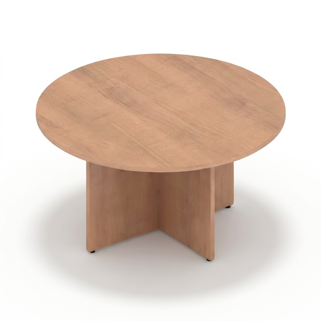 Beige Rund Schreibtisch Holztisch Tisch Arbeitstisch Wohnzimmer BÃ¼romÃ¶bel