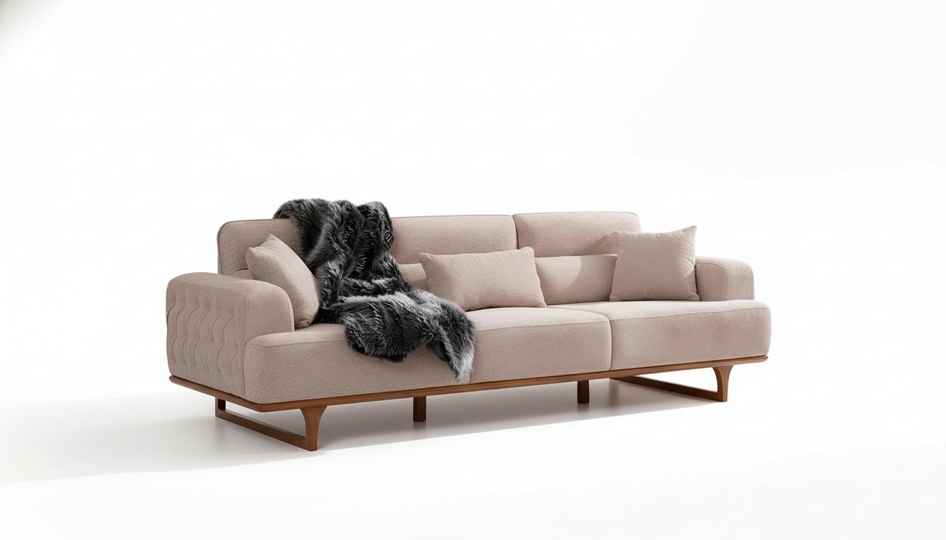 Beige Sofagarnitur Dreisitzer Sessel Luxus Sessel Beige Moderne MÃ¶bel