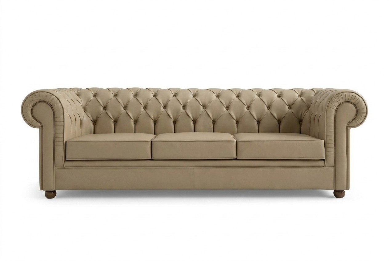 Beiger Chesterfield Dreisitzer BÃ¼romÃ¶bel Sofa Polstersofas Luxus MÃ¶bel