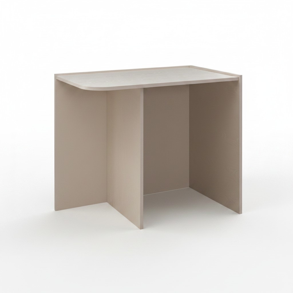 Beiger Holzschreibtisch im modernen Design fÃ¼r BÃ¼ro und Home-Office