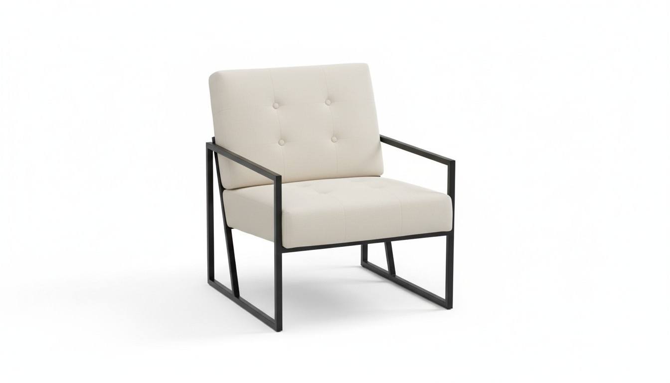 Beiger Textilsessel Wohnzimmer 1-Sitzer Relax Metallbeine Esszimmer