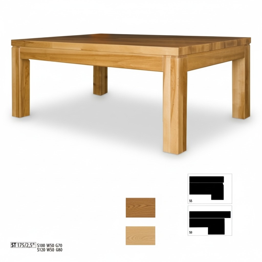 Massive MÃ¶bel Beistell Tisch Couchtisch Echtes Holz Eiche 100x70cm Neu Tische