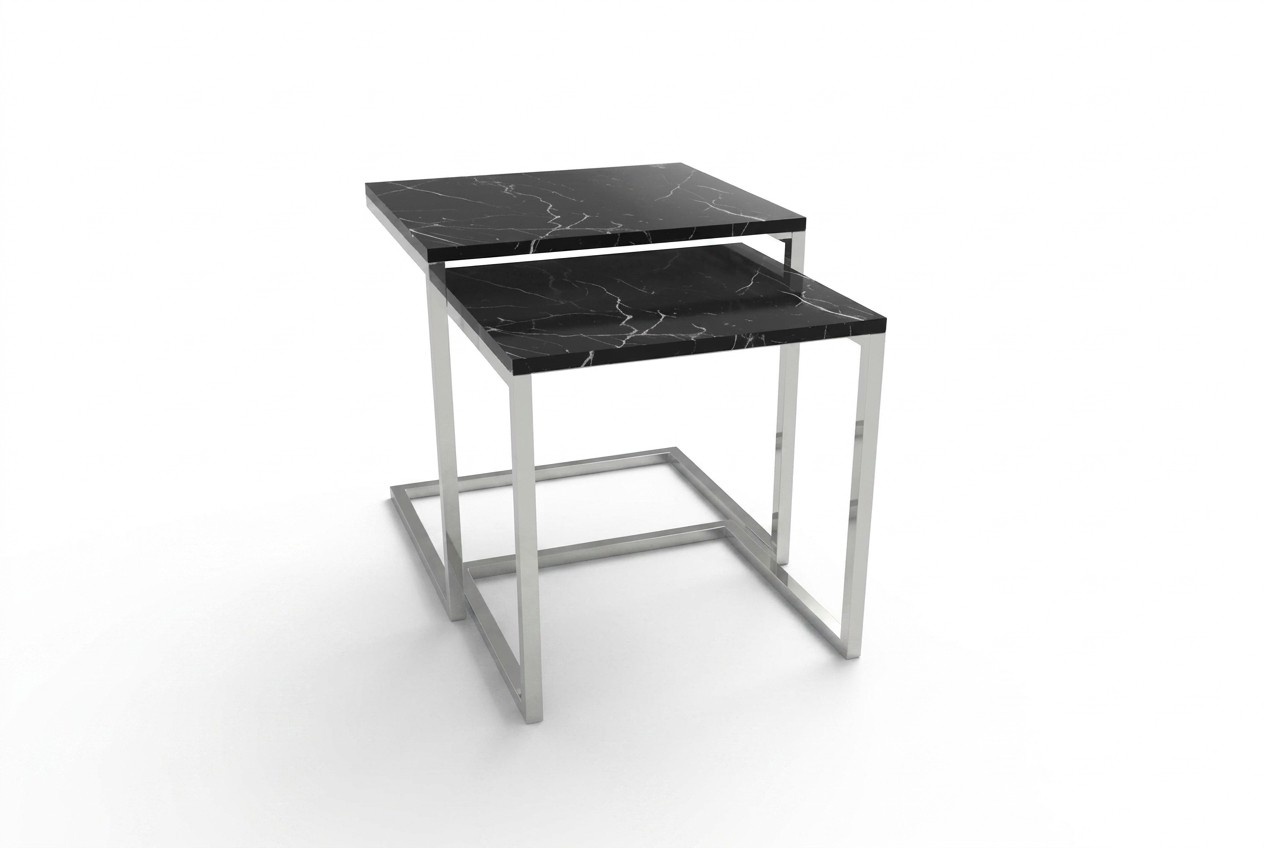 Beistelltisch Wohnzimmer MÃ¶bel Material schwarz Edelstahl Design Tisch