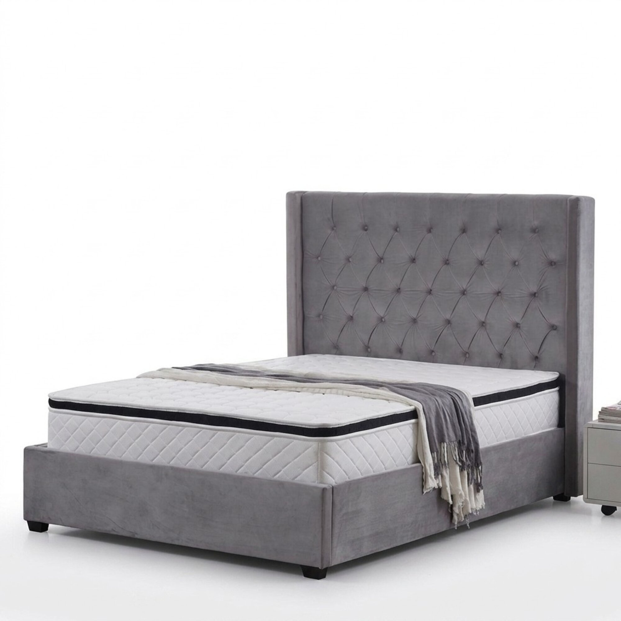 Bett Chesterfield Polsterbett Luxus Schlafzimmer Design Textil Betten Leder