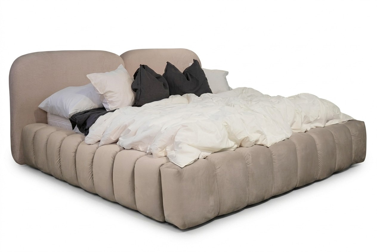 Bett Doppelbett Schlafzimmer 180Ñm Matratze Beige moderner Stil Hochwertig