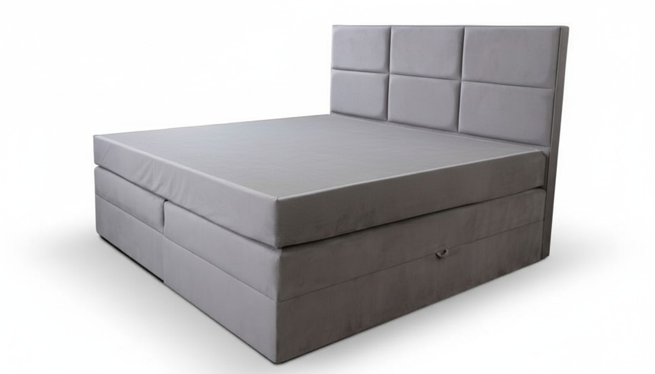 Bett Doppelbett Schlafzimmer 180Ñm Matratze Grau moderner Stil Hochwertig