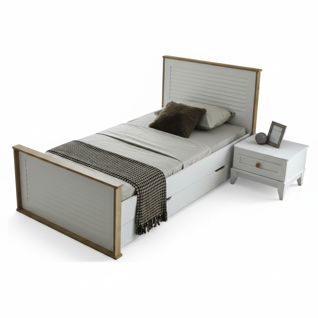 Bett Einzelbett Nachttisch Schlafzimmer 2tlg. Modern Luxus MÃ¶bel Neu
