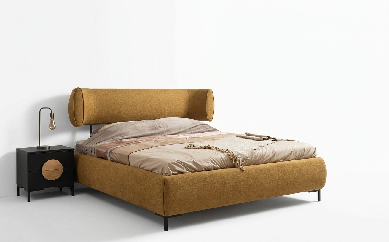 Bett Gelb SchÃ¶n Design Modern Schlafzimmer Doppel Betten Elegantes MÃ¶bel