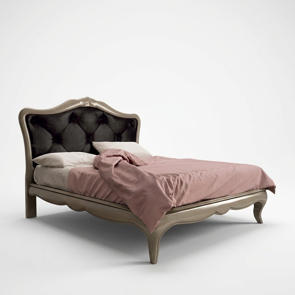 Bett Grau Luxus Holzbett Schlafzimmer Design Italienische Art dÃ©co Neu