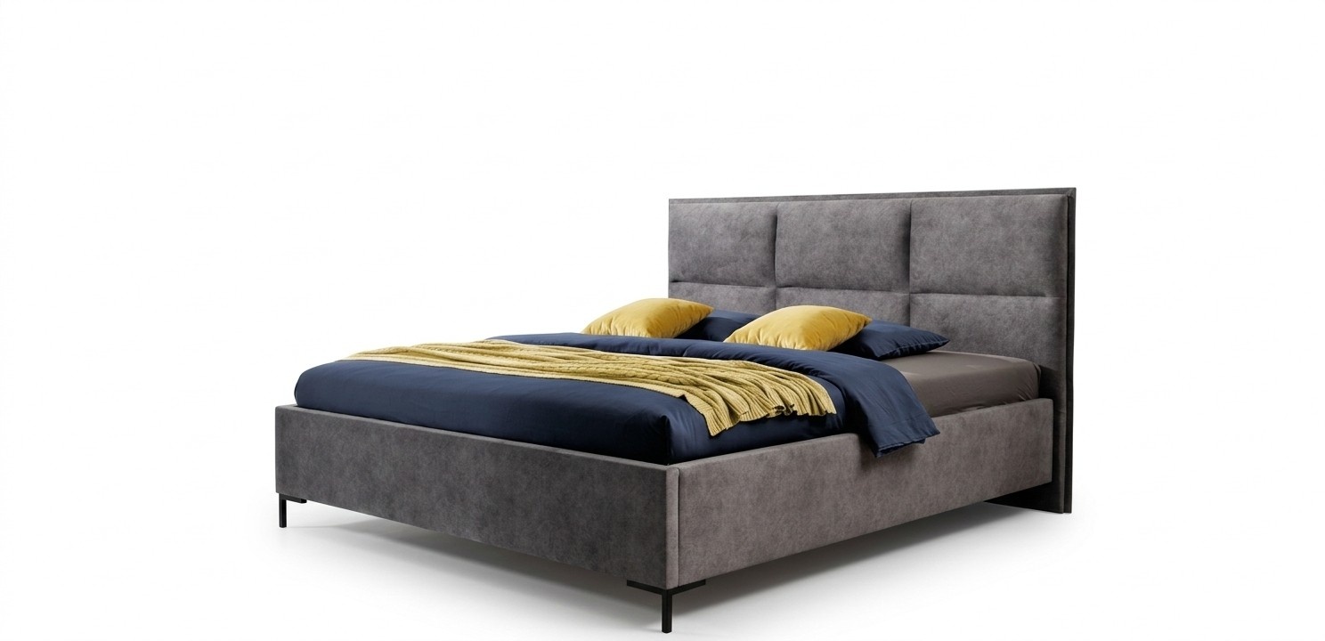 Bett Grau Schlafzimmer Holz MÃ¶bel Textil Klassische Art dÃ©co Stil