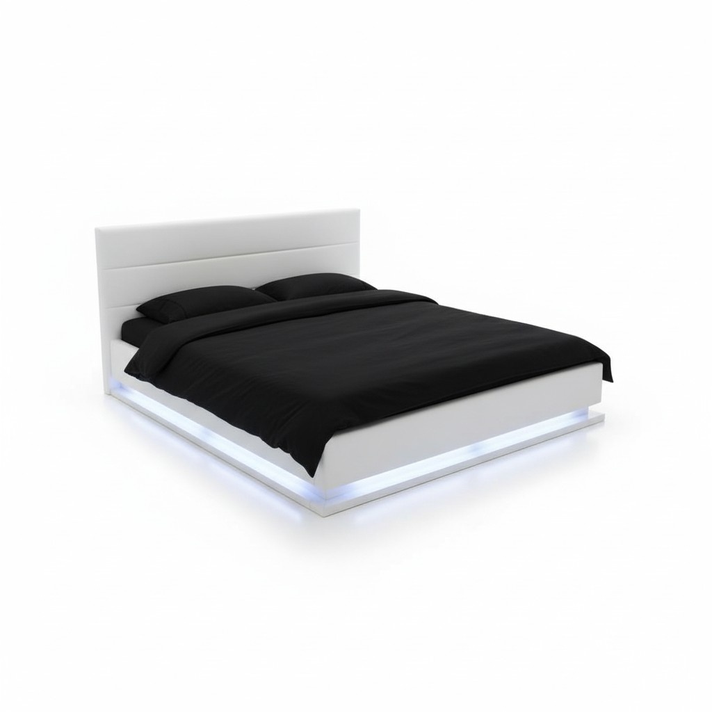 Bett LED Licht Doppelbett 180 x 200 MÃ¶bel Einrichtung Schlafzimmer Design Neu