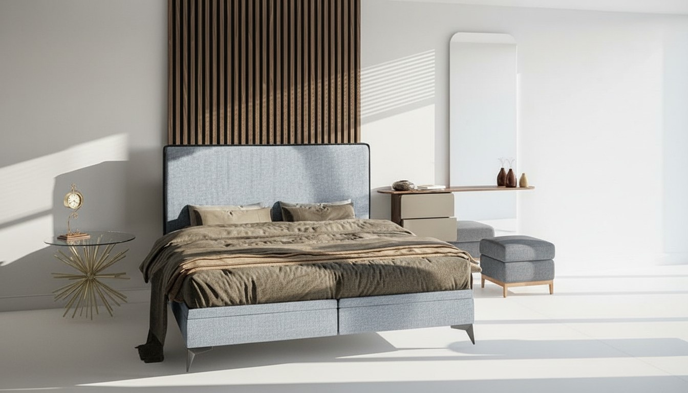 Bett Modern Doppelbett Designer Schlafzimmer Polster Stoff MÃ¶bel Betten
