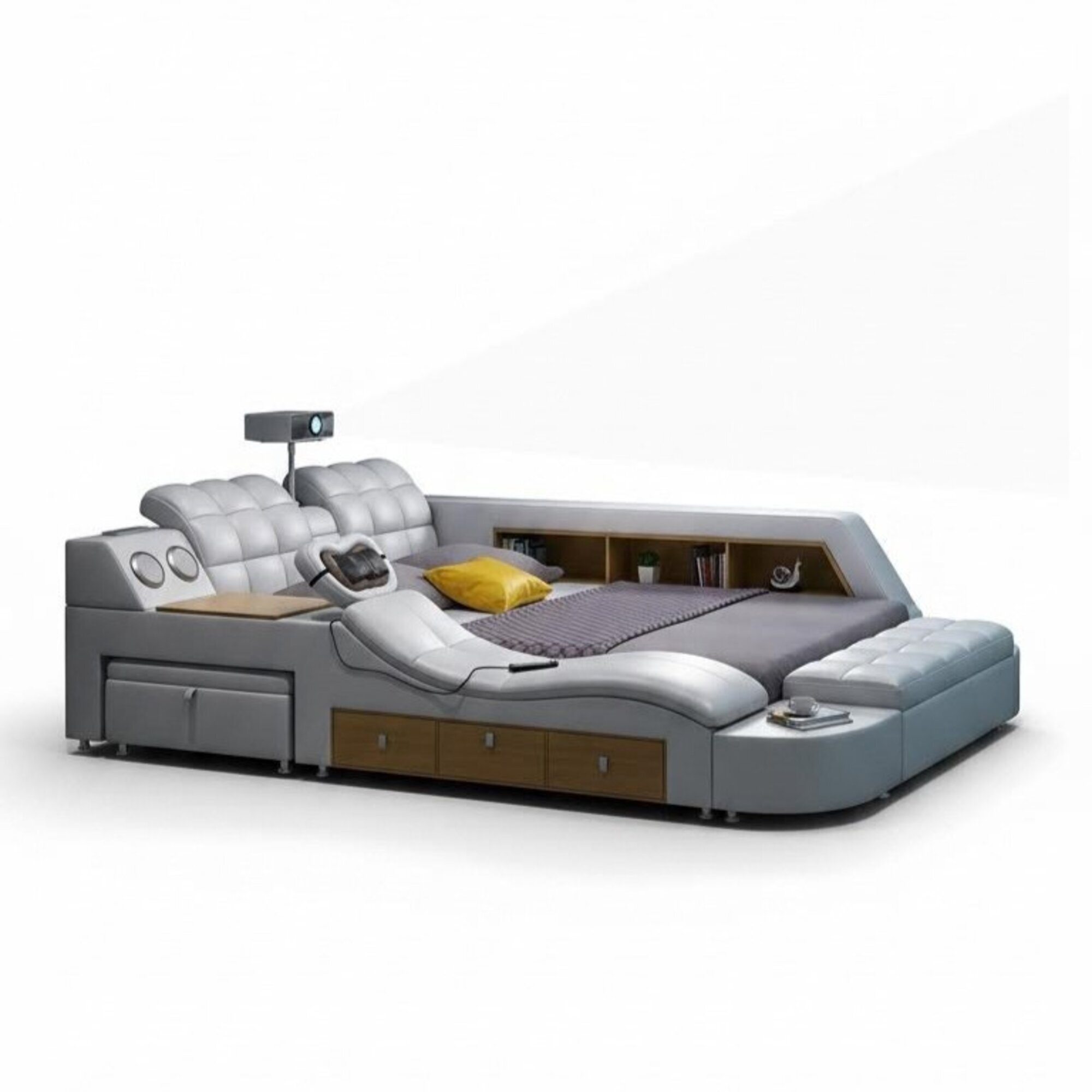 Bett Multifunktion Betten tv beamer usb led Massage Funktion Hotel Luxus