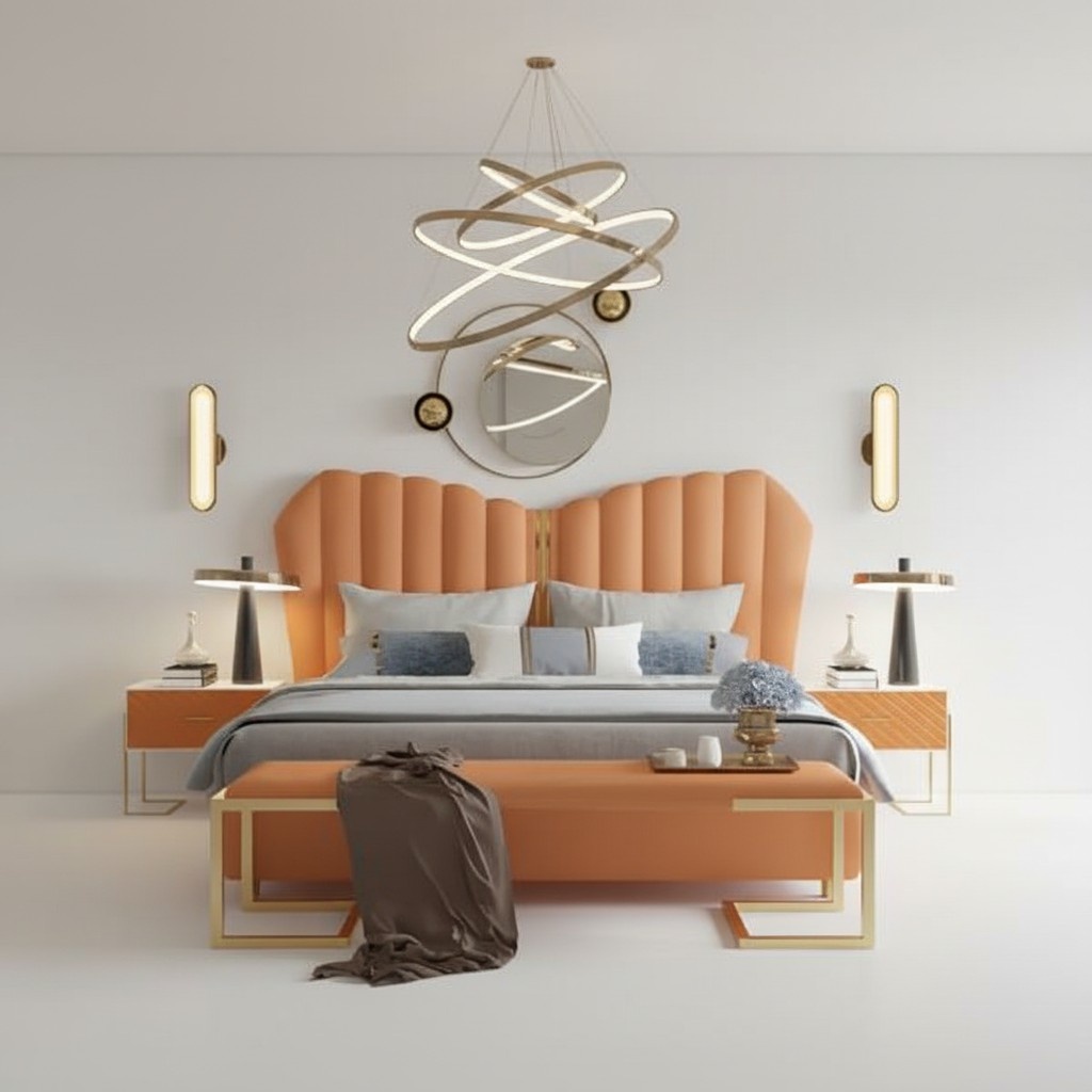 Bett Orange Doppelbett 180 x 200 MÃ¶bel Einrichtung Schlafzimmer Design Neu