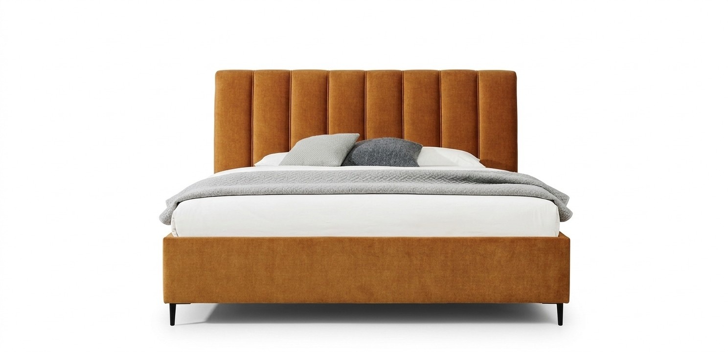 Bett Orange Schlafzimmer Polster MÃ¶bel Textil Moderner Stil Betten