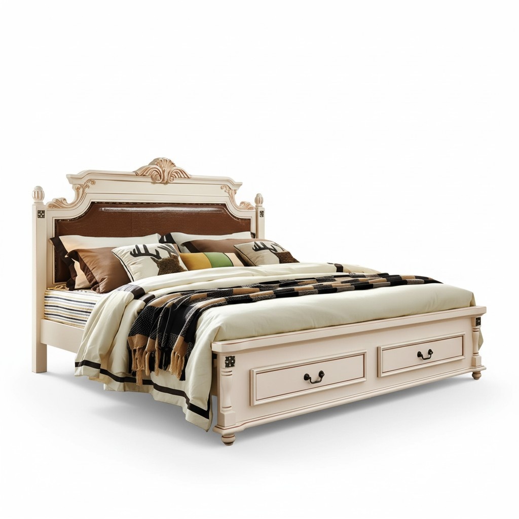 Bett Polster Design Luxus Doppel Hotel Betten Schlafzimmer Barock Holz MÃ¶bel Neu