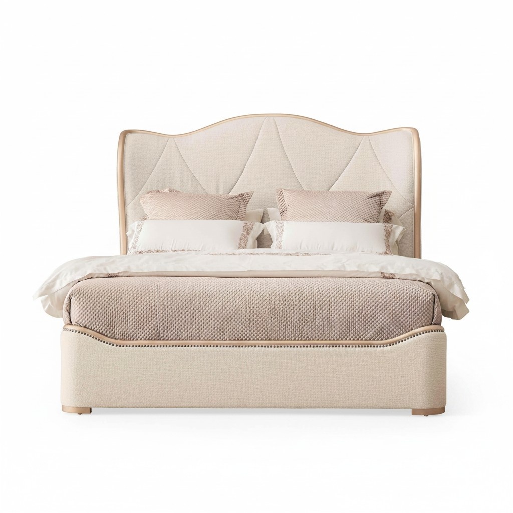 Bett Polster Design Luxus Doppel Hotel Deko Betten Schlaf Zimmer Holz Neu