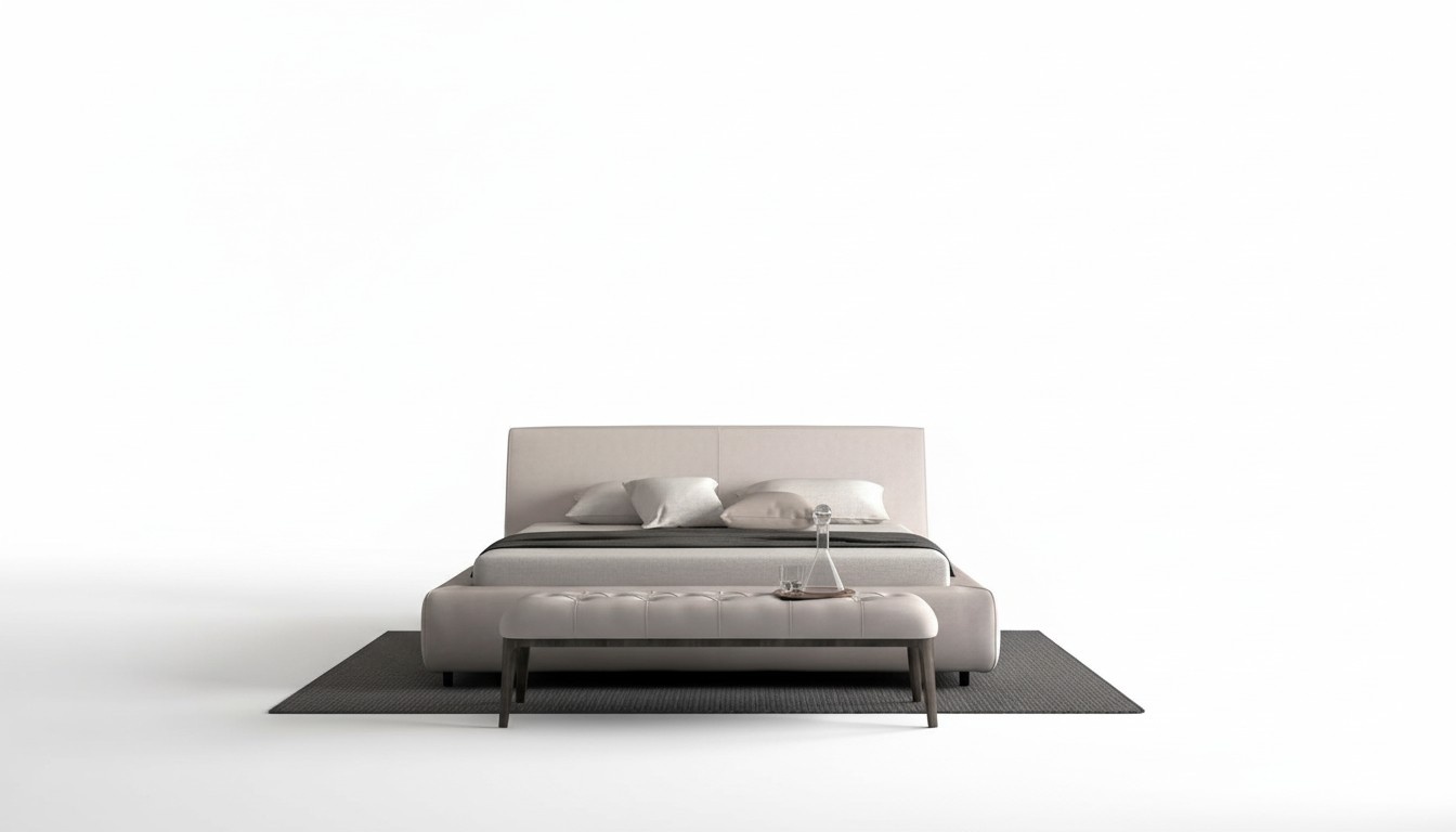 Bett Polsterbett Doppelbett Elegantes Design Beige Komfort LiegeflÃ¤che