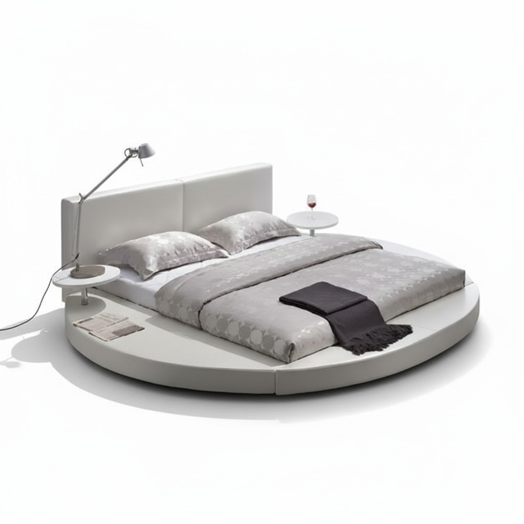 Bett Schlafzimmer WeiÃ Designer Rund Komplett Doppelbett Hotel Runde Betten
