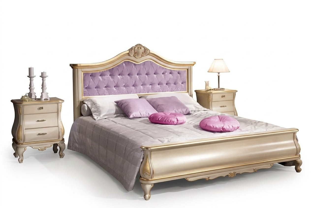 Bettdesign LuxuriÃ¶ses Chesterfield Doppelbett fÃ¼r Schlafzimmer HolzmÃ¶bel Bett